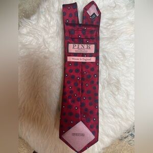 THOMAS PINK MADE IN ENGLAND PREMIIUM 100% SILK RED/ BLUE PRINT TIE LUXURY OFFICE